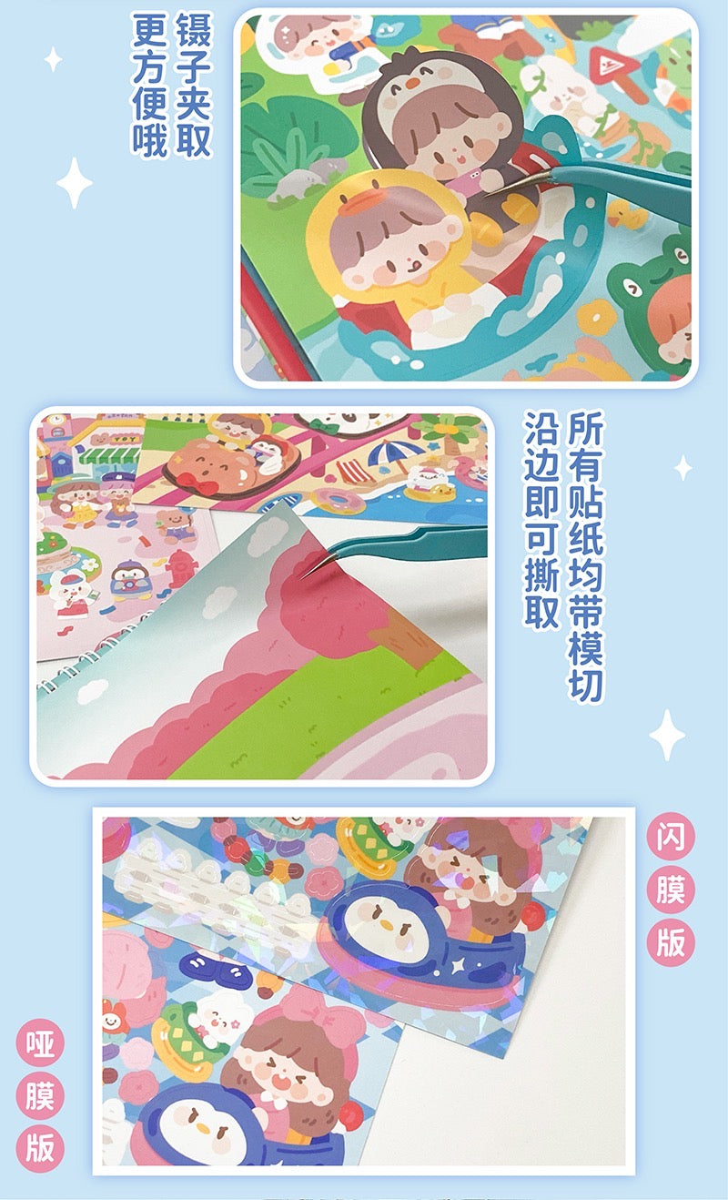 Molinta 「Amusement」series circular sticker and scene sticker book set
