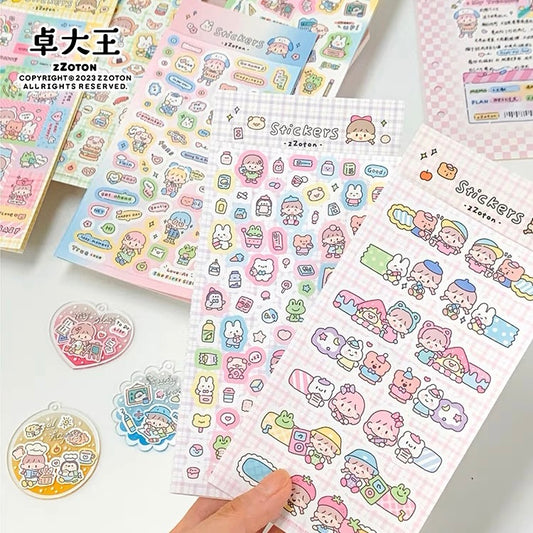 Molinta daily theme colorful girl sticker set(all 4)