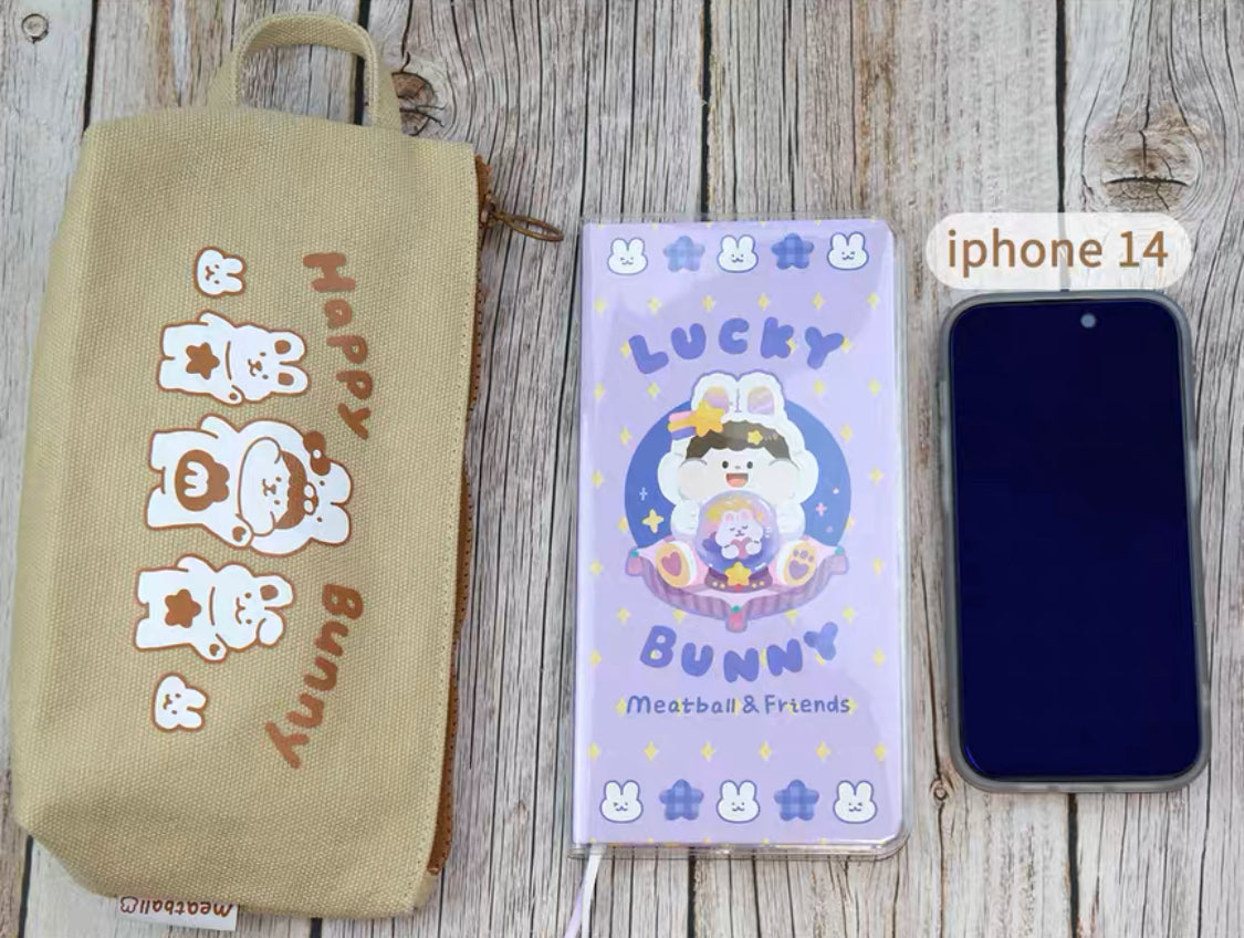 Meatball 「2023 new year rabbit」series happy bunny canvas pencil bag