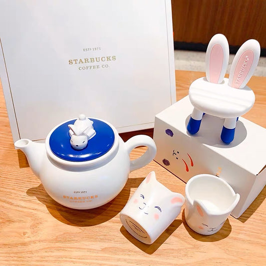 Starbucks China 2023 Spring Traditional Rabbit Season Theme 610ml +85ml ceramic pot with cup set