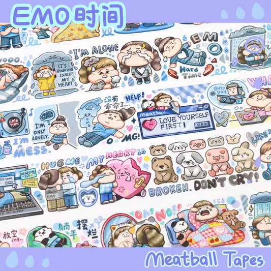 Meatball emo time/bad mood time washitape