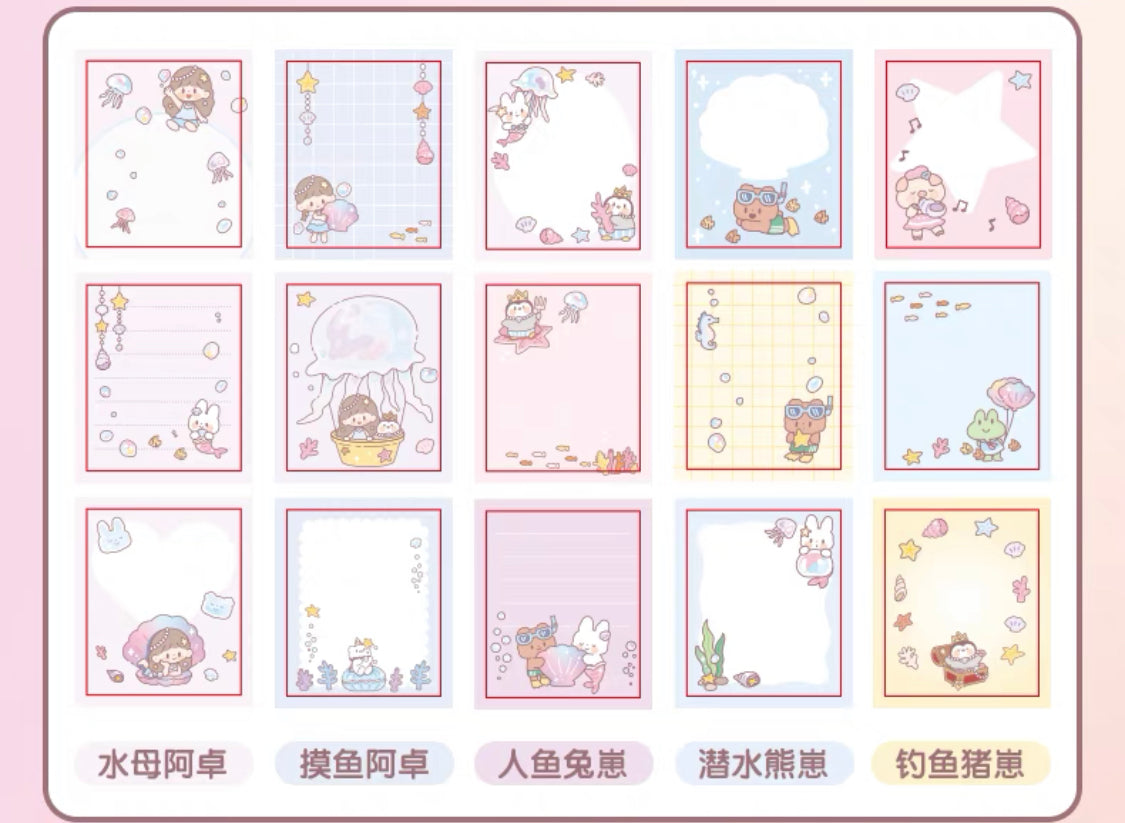 Molinta × M&G shop summer limited blue fantasy series mini notebook blind bag