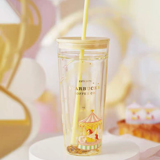 Starbucks China 2022 Summer dreamy garden Season 591ml paradise glass with straw