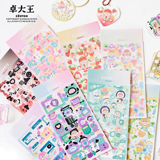 Molinta no border colorful girl sticker set 3(all 6)