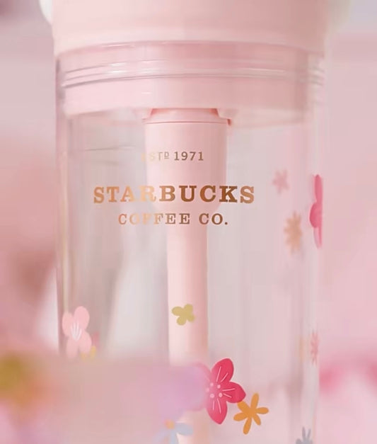 Starbucks China 2023 Sakura Rabbit Season Theme 415ml cup with straw