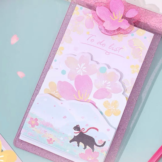 Sakura Dream theme sakura memo pad with mini pink sakura pallet