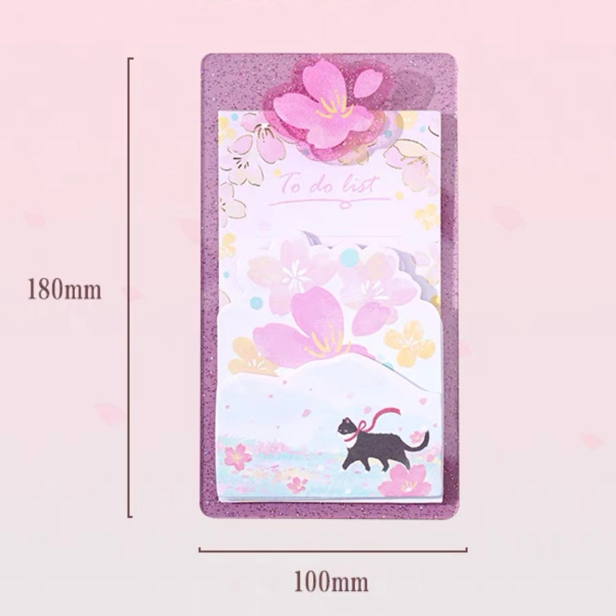 Sakura Dream theme sakura memo pad with mini pink sakura pallet