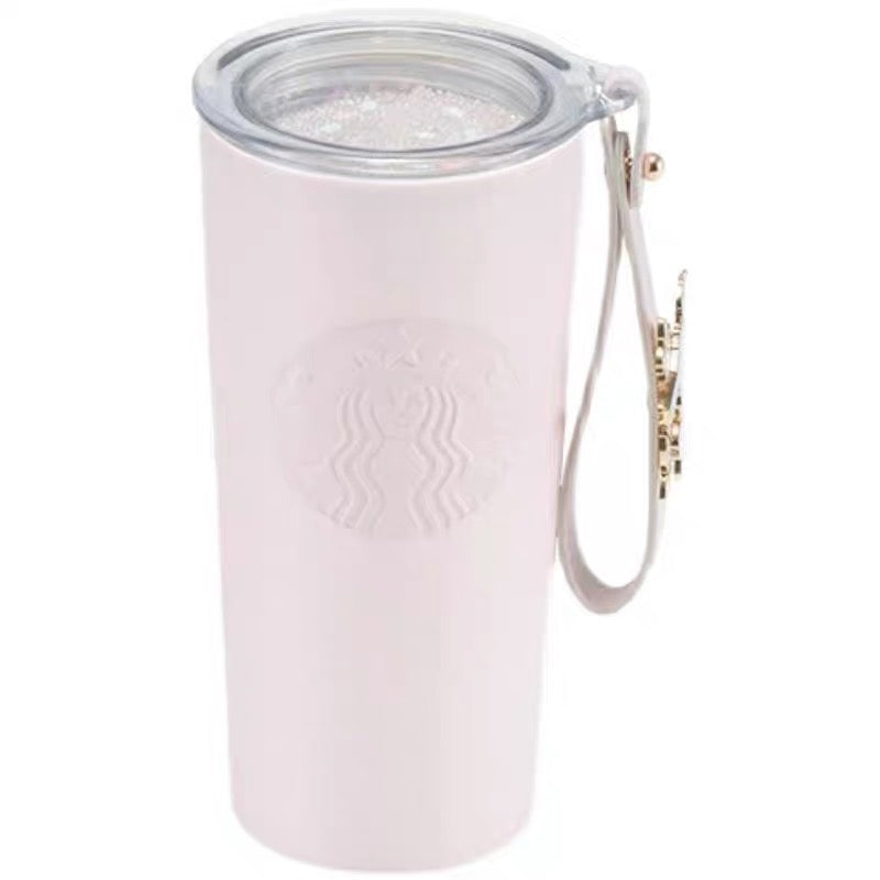 Starbucks China 2022 Sakura Season 355ml pink stainless steel cup with blue bird sakura pin