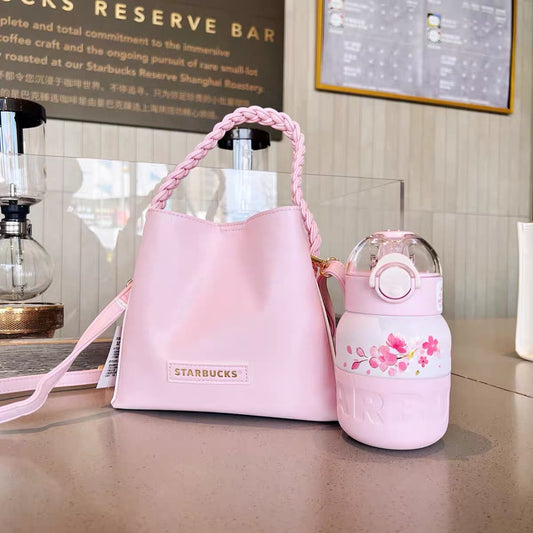 Starbucks China 2022 Sakura Season 375ml pink sakura stainless steel cup with pink bag