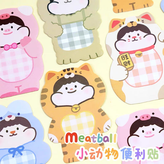 Meatball cute animal memo pad