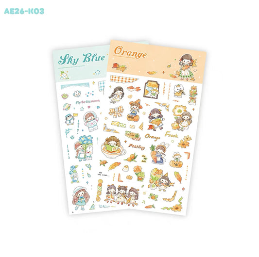 Molinta colorful sticker pack(sky blue orange)