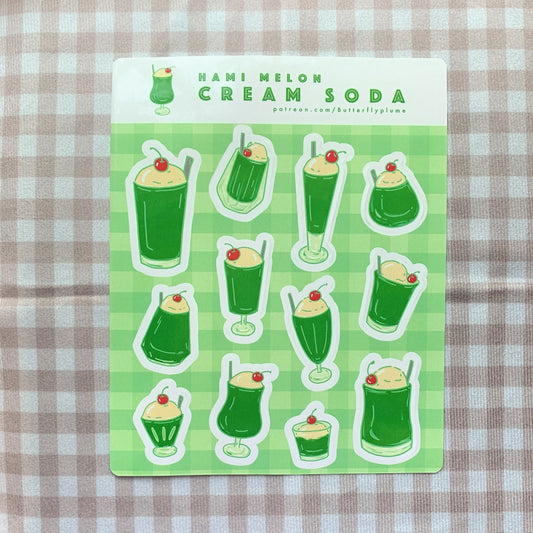 Butterflyplume Hami Melon Cream Soda sticker sheet