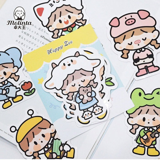 Molinta Waterproof (big size) animal zoo theme sticker pack