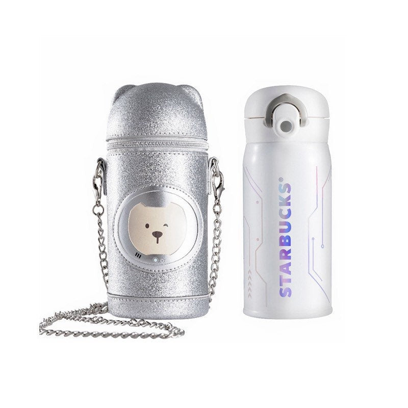 Starbucks China 350ml 2021 space bear vacuum cup with bear bag set
