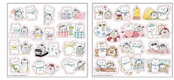Molinta white bear & penguin sticker pack