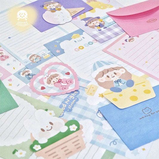 Molinta kawaii letter set(with part gold blocking)