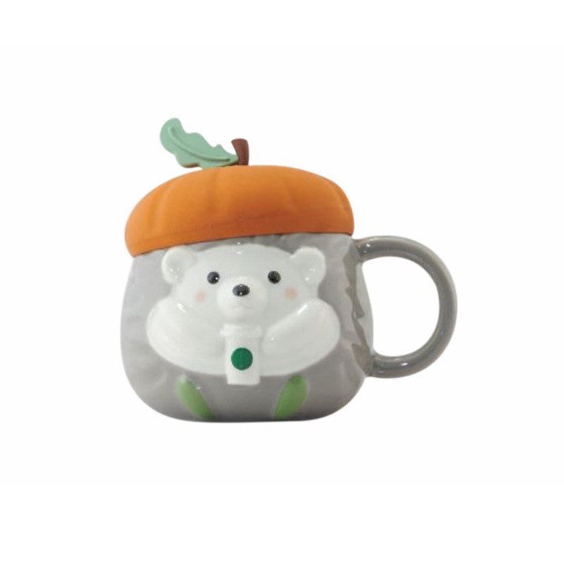 Starbucks China 335ml 2021 autumn forest acorn and hedgehog ceramics mug