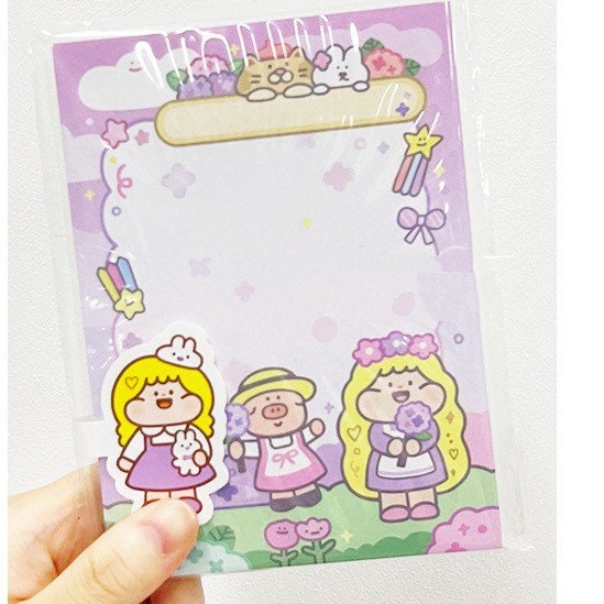 Meatball rainbow garden memo pad