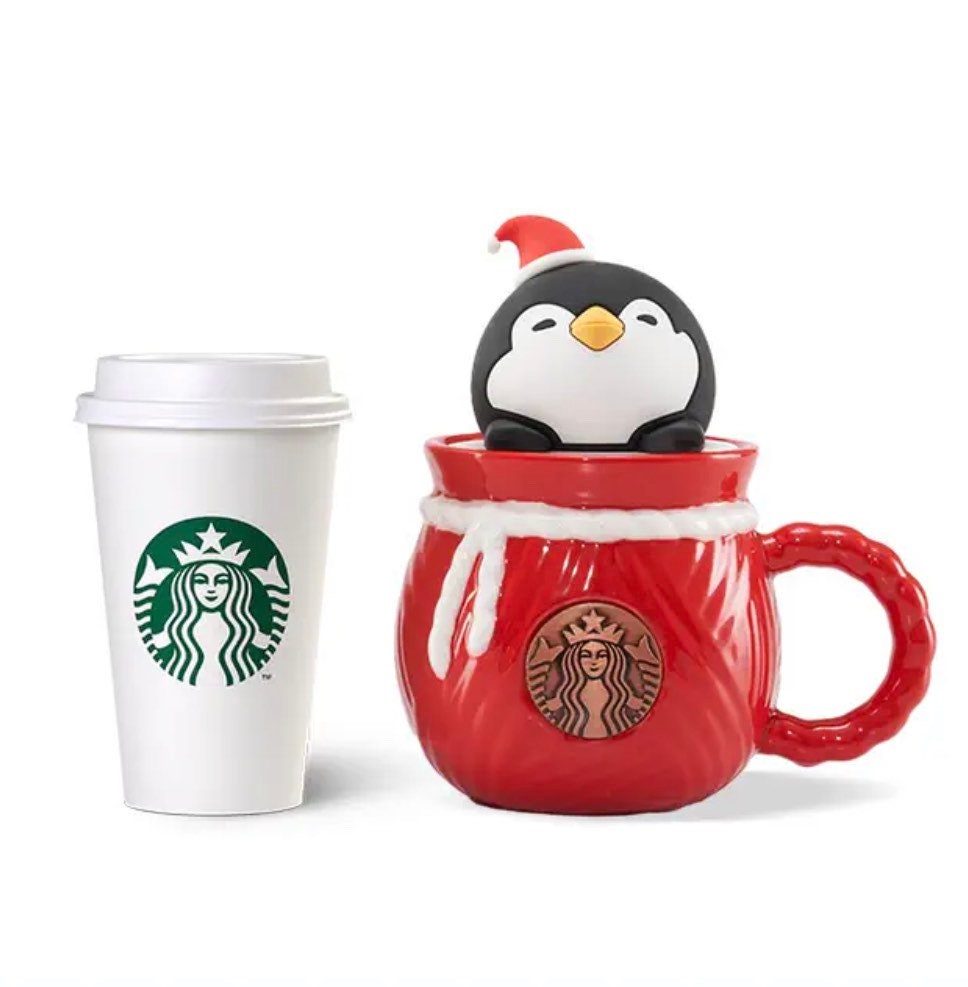 Starbucks China 500ml 2021 Christmas wool ball penguin mug