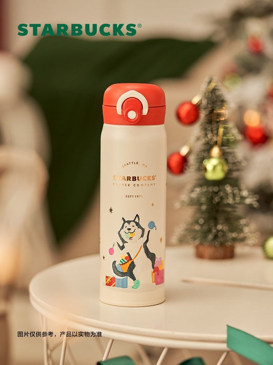 Starbucks × Thermos China 500ml 2021 Christmas husky vacuum cup
