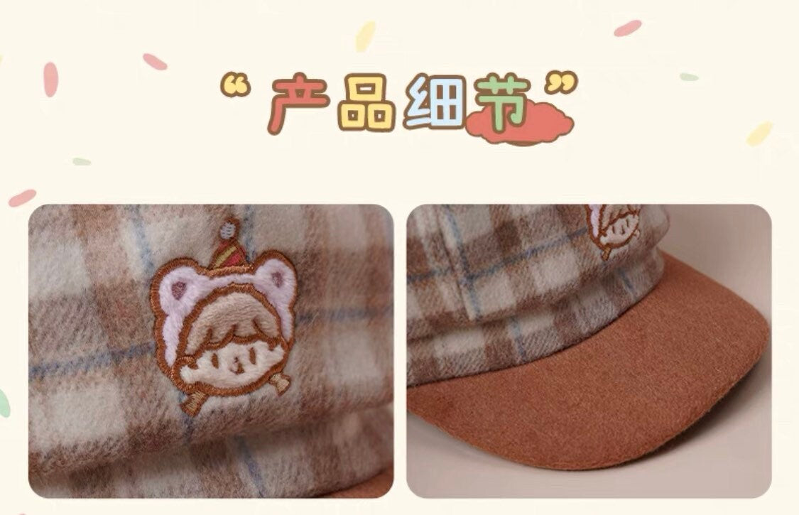 Molinta 「Baking Park」series stationery brown grid hat