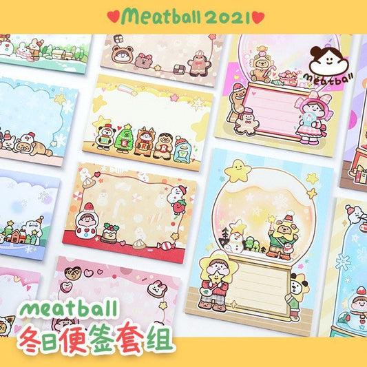 Meatball winter series memo pad set