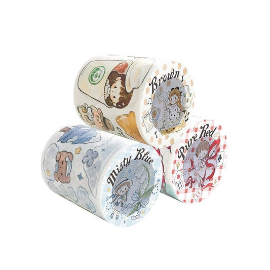 Molinta colorful washitape(blue red brown)
