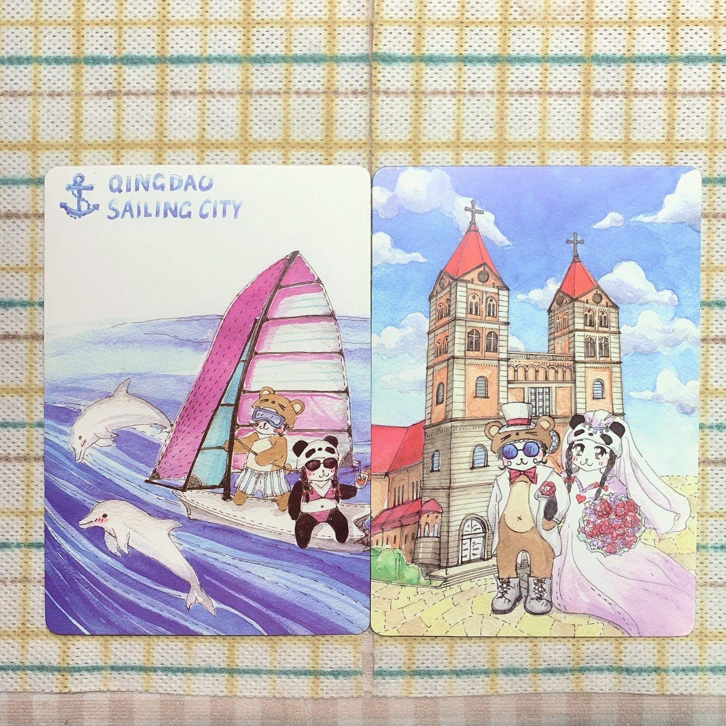 Ever&Ein‘s journey watercolor postcards set(travel across Qingdao)