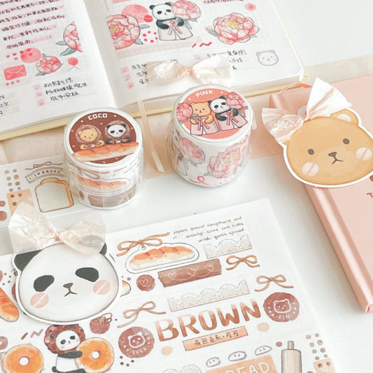 Ever&Ein colorful series washitape (pink、brown)