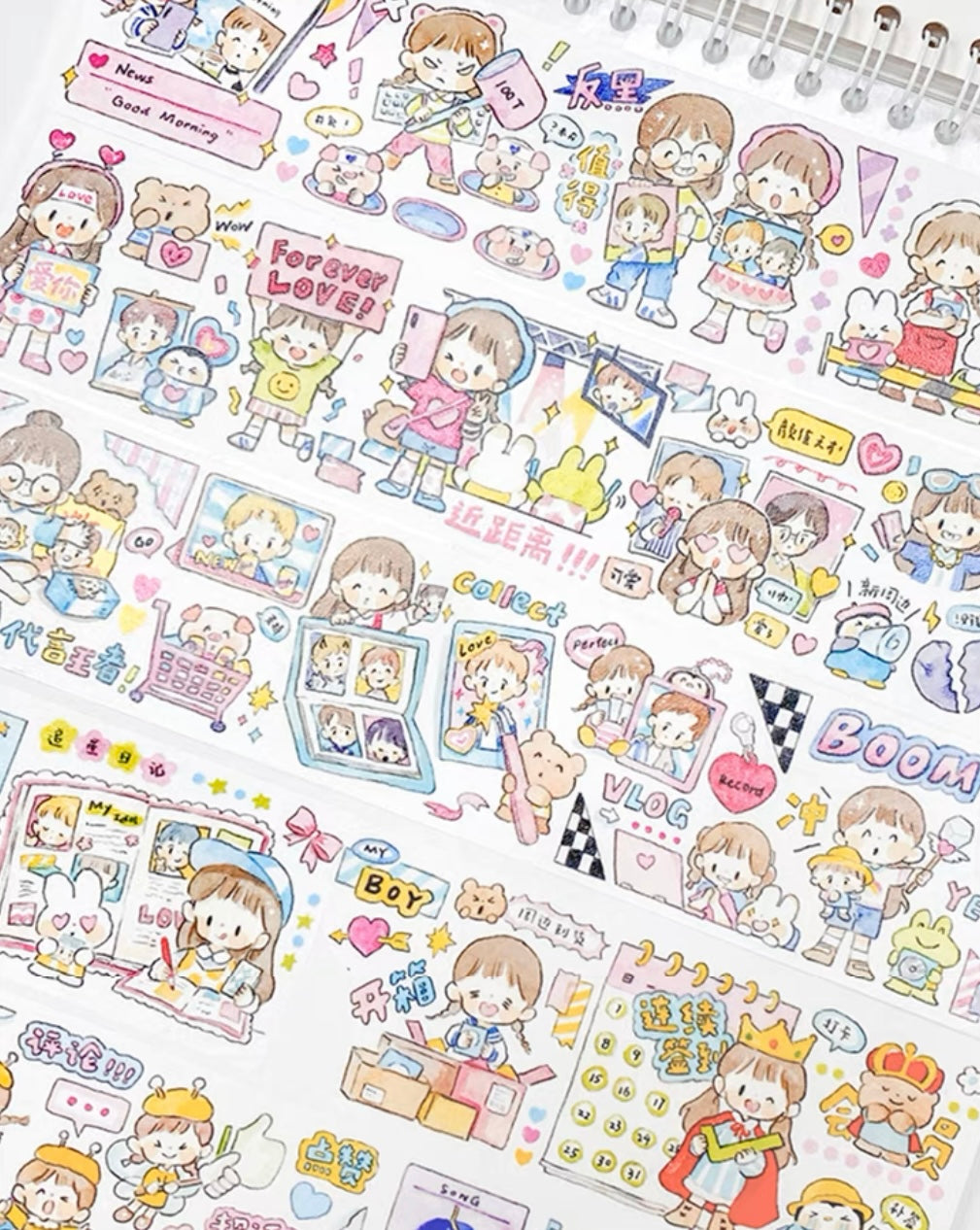 Molinta Chasing stars daily 「forever love」 washitape and sticker pack