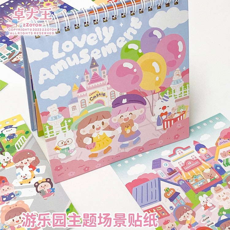 Molinta 「Amusement」series circular sticker and scene sticker book set
