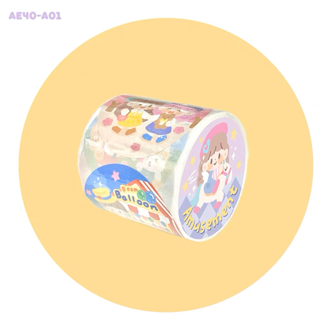 Molinta 「Amusement」series circular sticker and scene sticker book set
