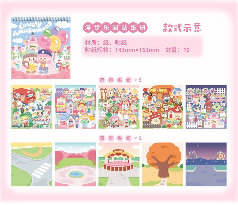 Molinta 「Amusement」series circular sticker and scene sticker book set