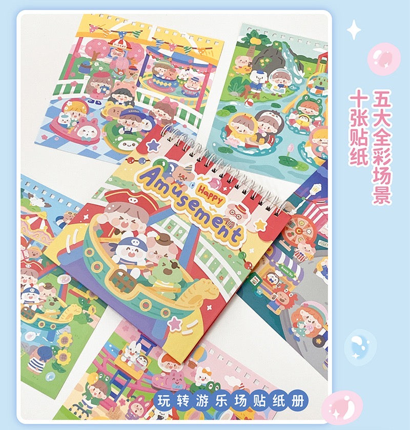 Molinta 「Amusement」series circular sticker and scene sticker book set