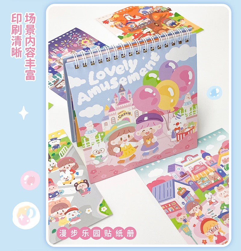 Molinta 「Amusement」series circular sticker and scene sticker book set