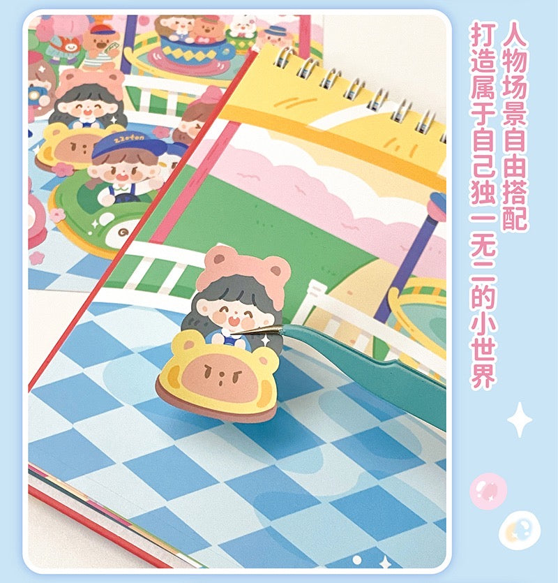 Molinta 「Amusement」series circular sticker and scene sticker book set