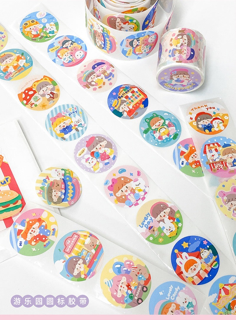 Molinta 「Amusement」series circular sticker and scene sticker book set