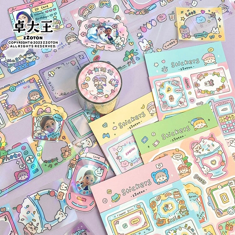 Molinta「Shining Girl」Photo frame series shining pet tape and sticker set