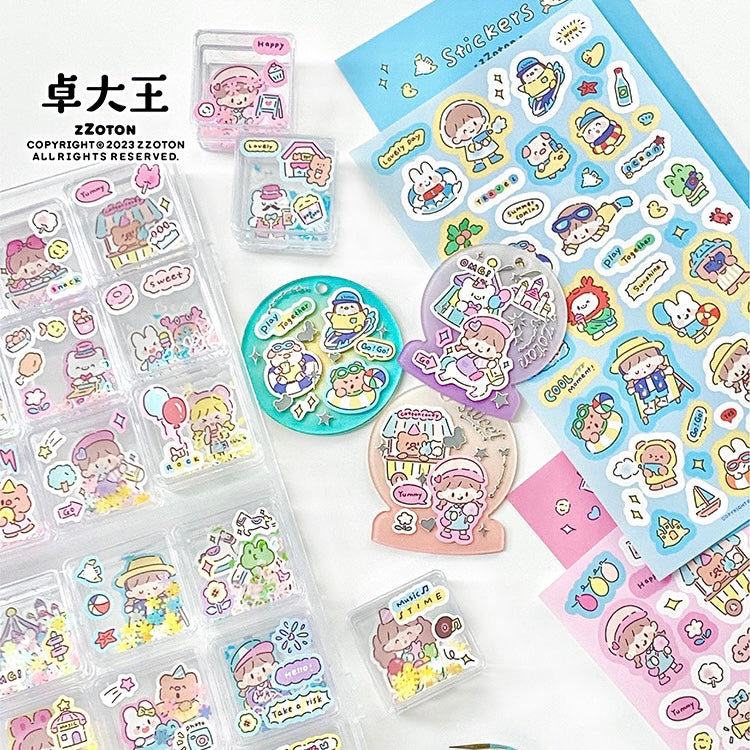 Molinta Amusement park theme colorful girl sticker set（all 4）