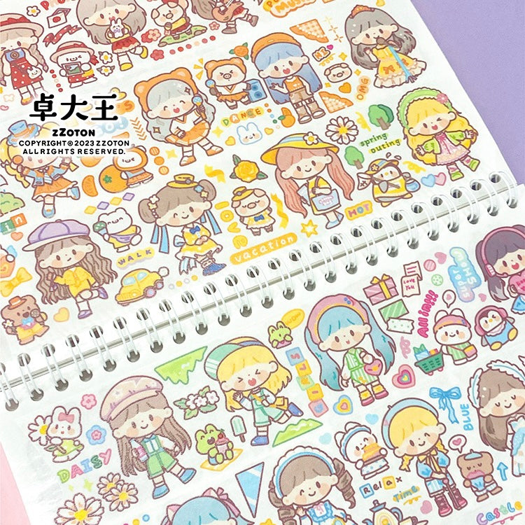 Molinta「Shining Girl」rainbow girl washitape and change clothes sticker set