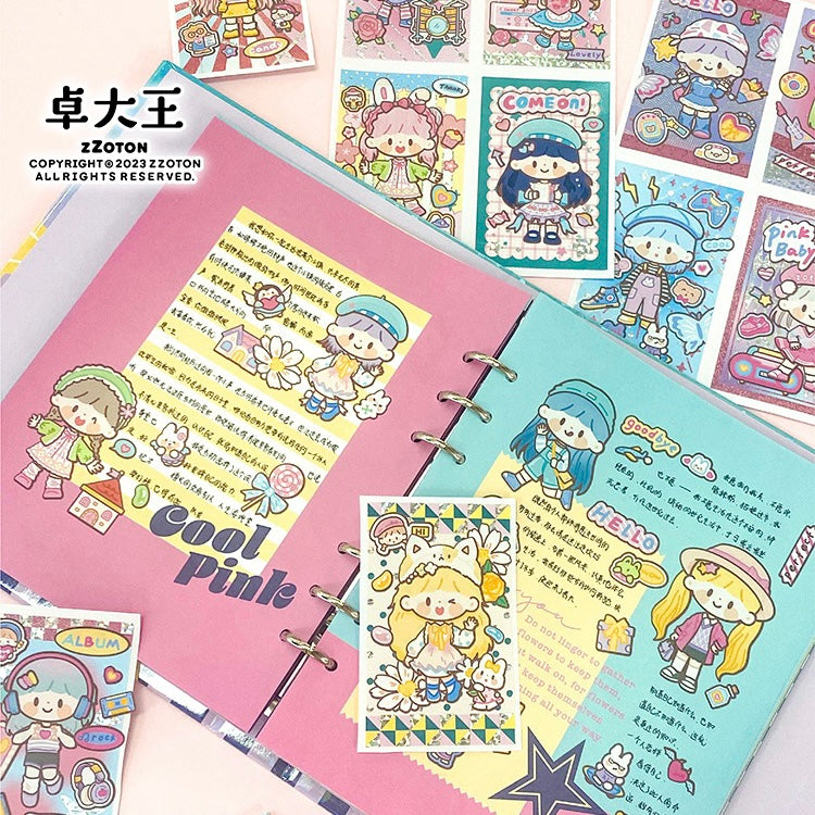 Molinta「Shining Girl」rainbow girl washitape and change clothes sticker set