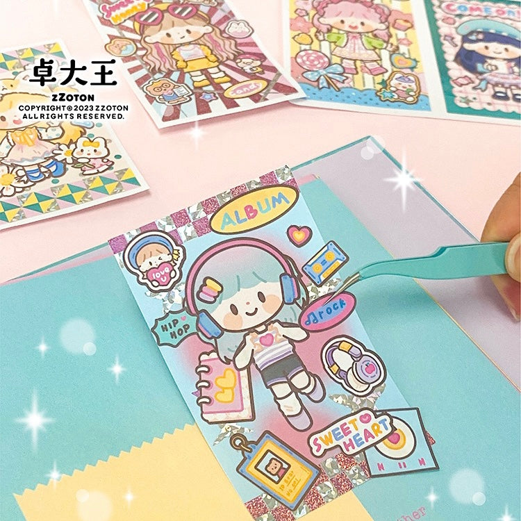 Molinta「Shining Girl」rainbow girl washitape and change clothes sticker set