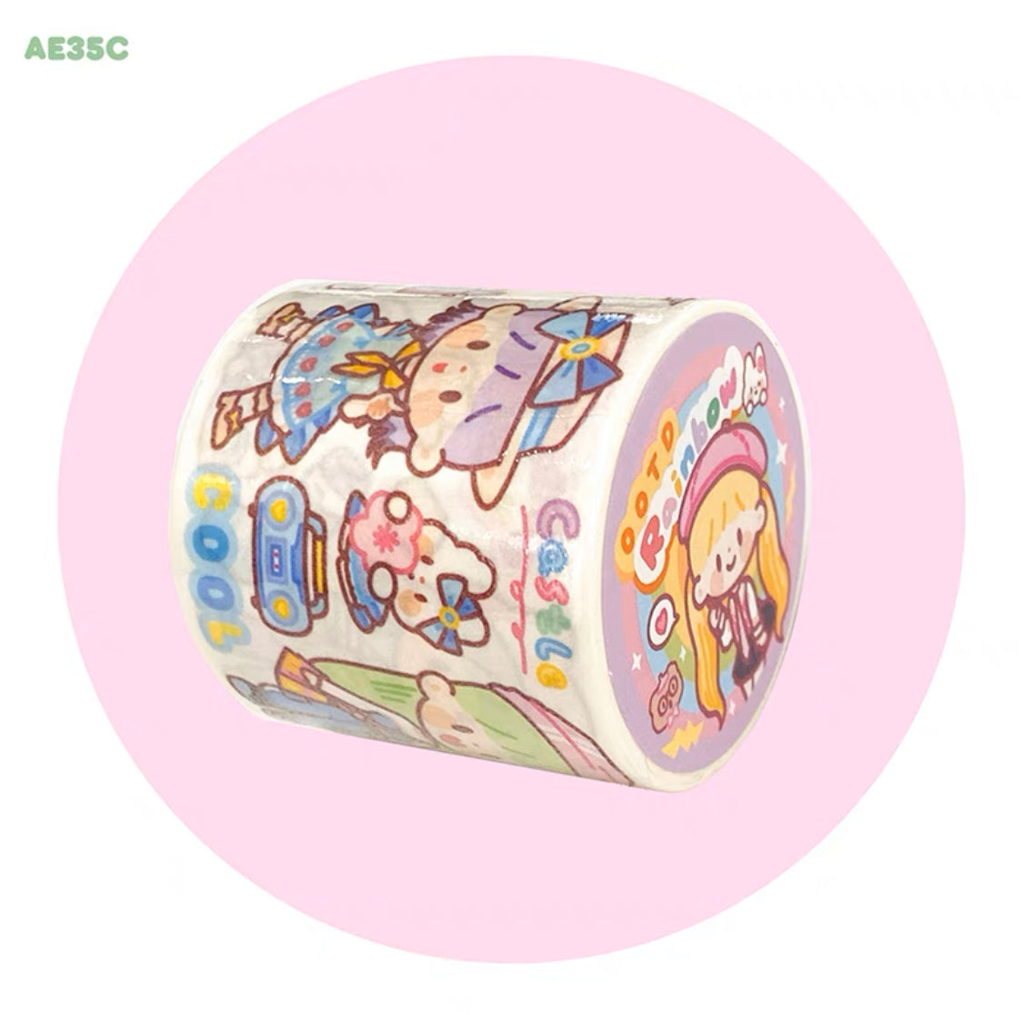 Molinta「Shining Girl」rainbow girl washitape and change clothes sticker set