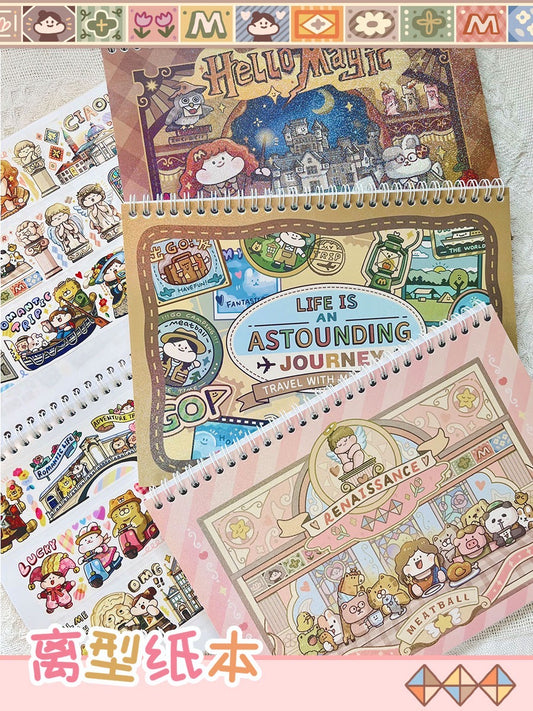 Meatball 「Travel」series 1 United Kingdom washitape and sticker holder book