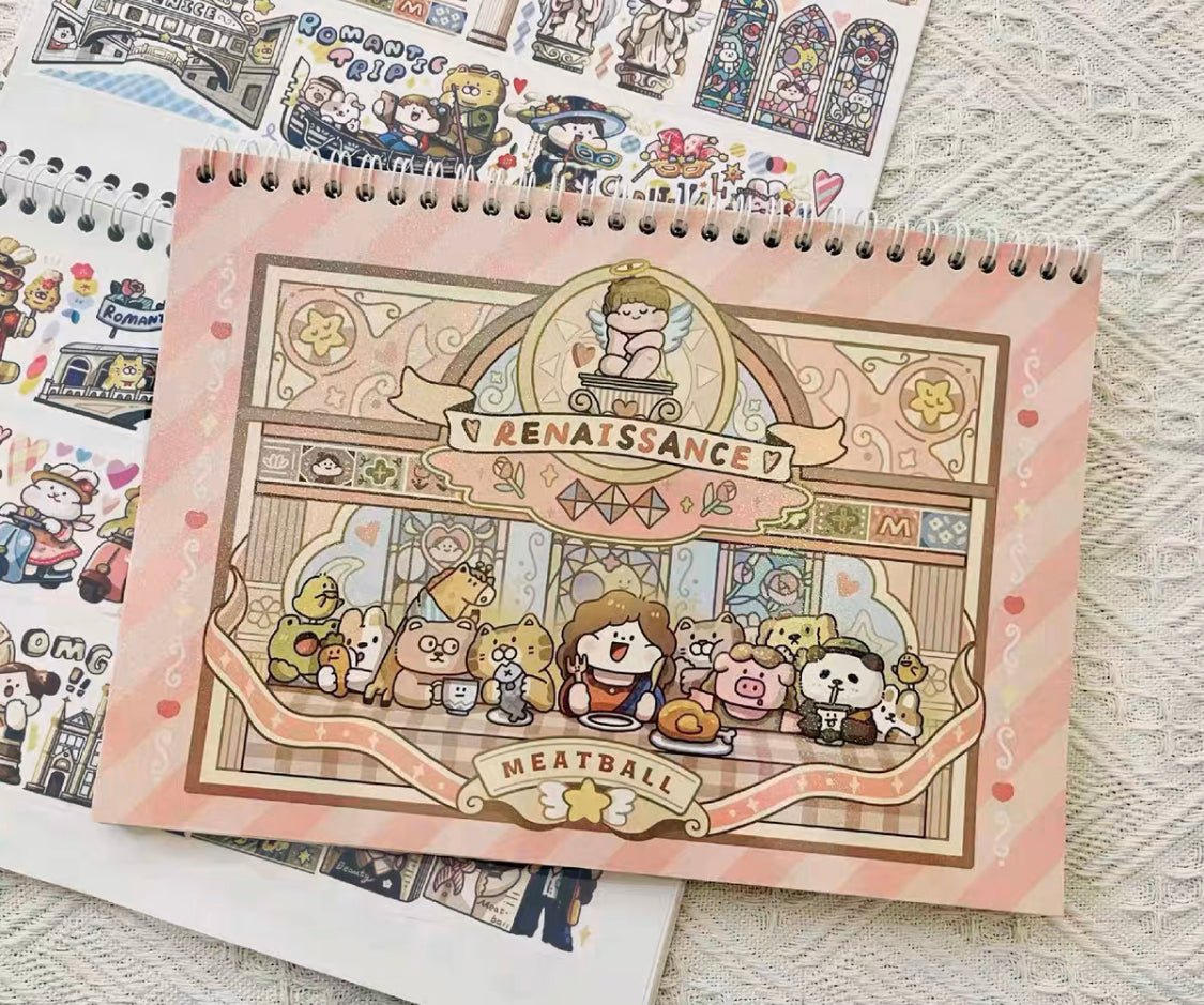 Meatball 「Travel」series 1 United Kingdom washitape and sticker holder book