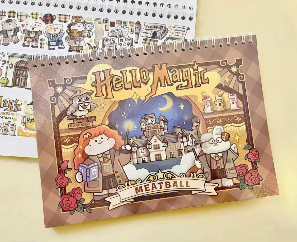 Meatball 「Travel」series 1 United Kingdom washitape and sticker holder book