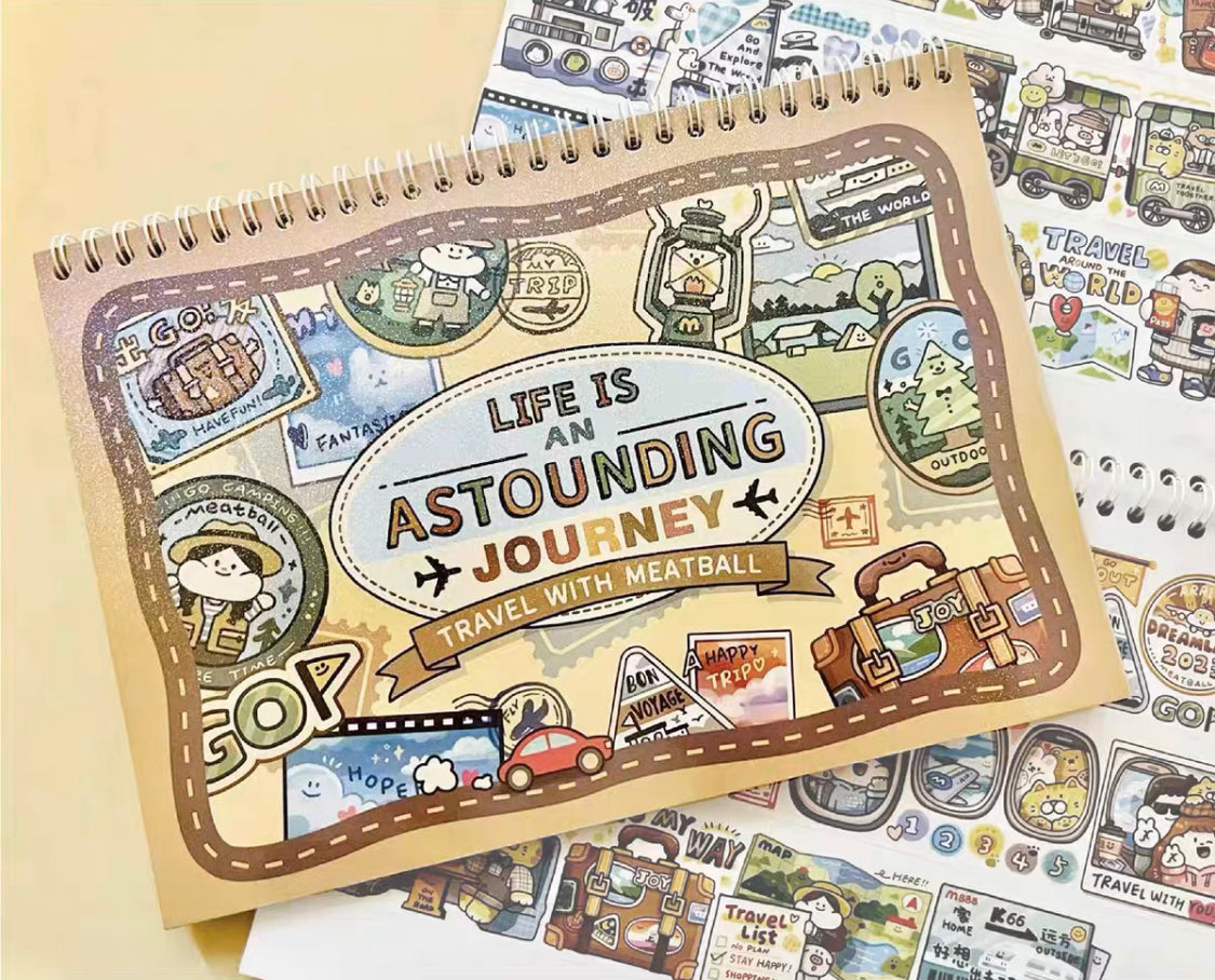 Meatball 「Travel」series 1 United Kingdom washitape and sticker holder book
