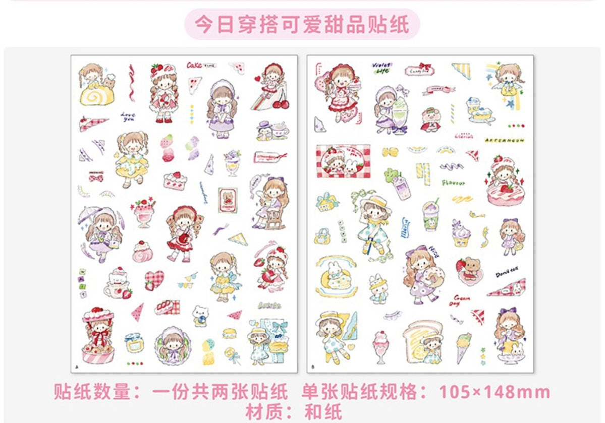 Molinta ootd cute dessert washitape and sticker pack