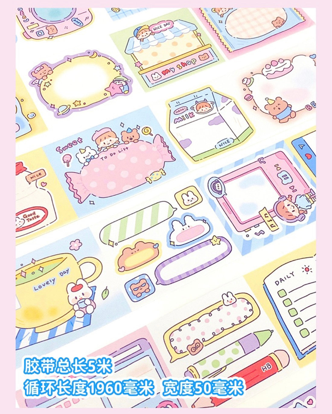 Molinta cute memo frame series writing paper tape