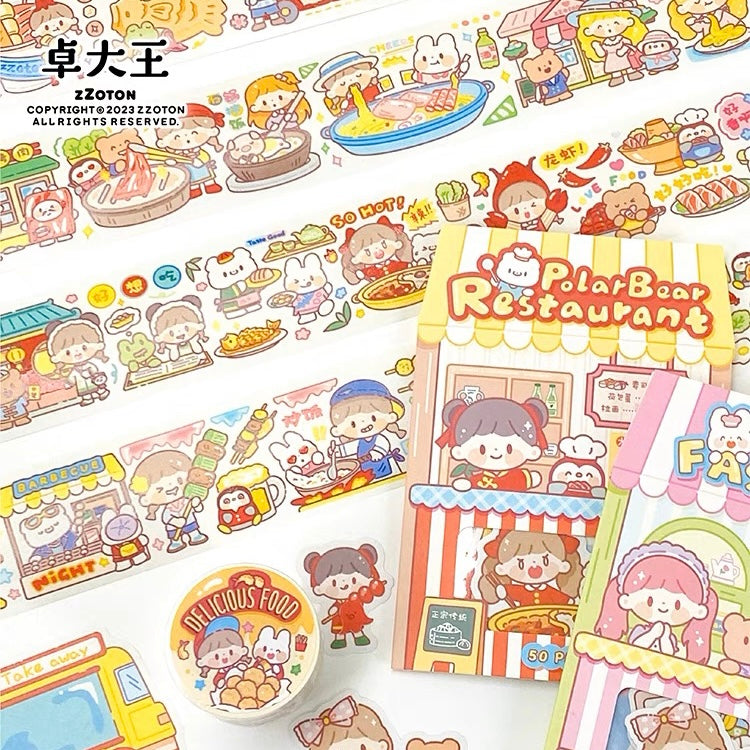 Molinta restaurant「Delicious Food」series washitape  sticker and journal paper pack